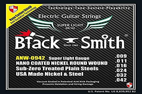 Black Smith 9-42 Coated Jeu de cordes pour Guitare électrique