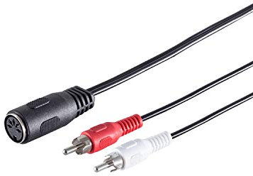 Cavo DIN a 5 poli. Presa / 2 spine RCA 0,2 m