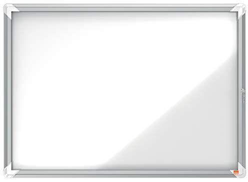 Nobo abschließbarer Schaukasten mit magnetischer Notiztafel, 8 x A4, Premium Plus, Weiß, 1902559