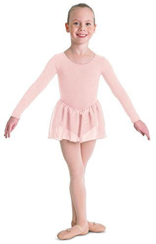 Ballettanzug, ROSA, langarm mit schönem Voile-Röckchen,6-7 jahre