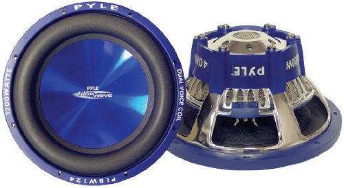 Pyle PLBW104 subwoofers para coche - Subwoofer para coche (1000W, 85 Db, 4 Ohmio, Acero, 26,9 cm, 13 cm) Negro, Azul, Cromo