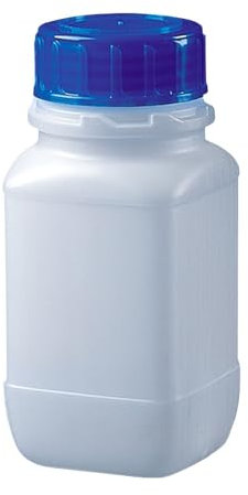neoLab HDPE Weithals-Vierkantflaschen mit PP Blau Schraubverschluss, 1000mL Kapazität, 212mm Höhe x 85mm Durchmesser