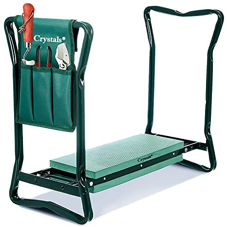 Garden Bench with Under-Seat Storage, Heavy Duty, Green (without Gloves)