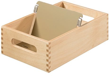 HAN Holz - DIN A6 - für 900 Karteikarten quer Karteikarten inkl. 1 Metallblattstütze, mit Beschriftungsfeld und Metallboden, FSC zertifiziertes Holz, hochwertige premium Qualität, 506-0, Naturholz