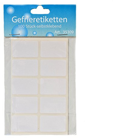 Gefrieretiketten weiß, 100 Stck, selbstklebend