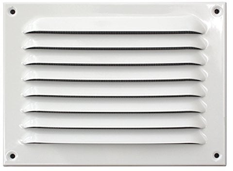 Upmann 54611 Wetterschutzgitter Alu 200x150 mm weiß mit Fliegenschutz, 1 Stück