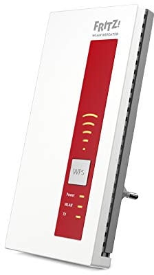 AVM FRITZ!WLAN Repeater DVB-C (Dual-Tuner für Kabel-TV (DVB-C), WLAN AC + N bis zu 1.300 MBit/s (5 GHz) + 450MBit/s (2,4 GHz)), weiß, deutschsprachige Version