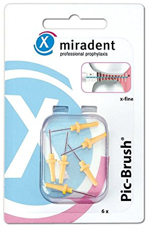 miradent Pic-Brush Ersatzbürsten, 6 Stück: gelb, x-fine, 1,8 mm