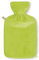 Premium Wärmflasche 2 Liter mit hochwertigem Supersoft Korean Fleece Bezug mit Reißverschluss und extra Fütterung - (grün)