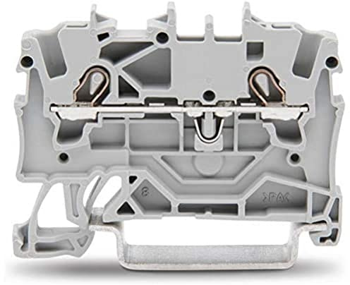 WAGO 2001-1201 2-Conductor Through Terminal Block; 1.5 MM²; Suitable for EX E II Applications; Side and Center Marking; for DIN-Rail 35 X 15 and 35 X 7.5; Push-in CAGE CLAMP®; 1, 50 MM²; Gray