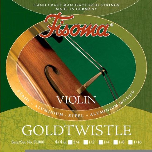 FISOMA Goldtwistle Saiten für Violine 4/4 Satz -- die robuste Schülersaite, stimmstabil mit leichter Ansprache - Made in Germany