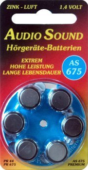 AudioSound Typ 675 - 6 Stück Hörgerätebatterien