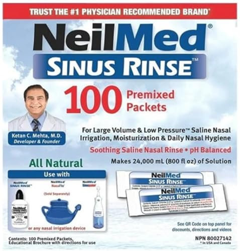 Neilmed Adult Nasal Irrigation Refill Mixture Sachets 100 by NeilMed