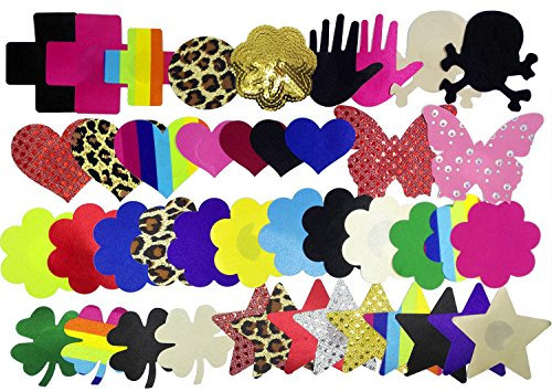 Ypser 43pairs Nipple Covers Womens Pasties Disposable Self Adhesive Bra Pad Pasty Set