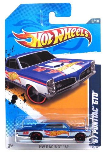 2012 Hot Wheels HW Racing '67 Pontiac GTO Blue/White #173/247