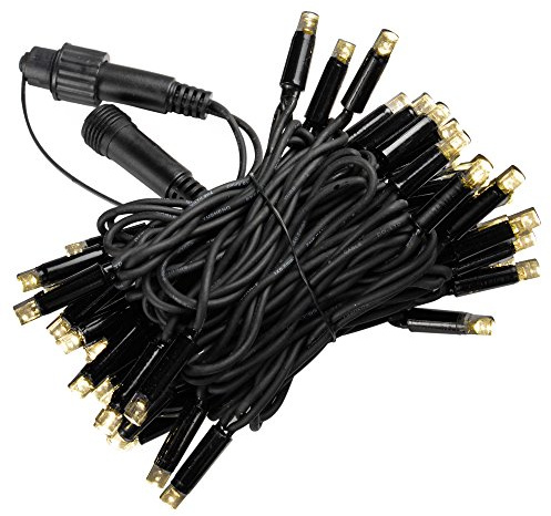 WeRChristmas LED Connectable Rubber Cable Lights Extension Set, 50 Warm Lights - White