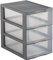 Sundis Plastic Storage Unit, Grey, A5/3 Drawers