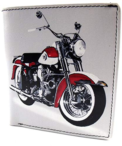 DESIGNER LEATHER 3 FOLD WALLET BY RETRO - CLASSIC HARLEY BIKE 7 543