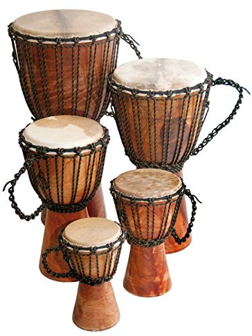 Terré Djembé Einsteiger Trommel Mahagoni Geölt 60 cm Ziegenfell Ø 23-26 cm Afrika Drum