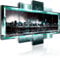 B&D XXL - Leinwand Bilder New York 200x100 cm Vlies Leinwandbild 5 tlg Kunstdruck modern Wandbilder XXL Wohnzimmer Wanddekoration Wand Bild - City Stadt Panorama Architektur Abstrakt blau schwarz
