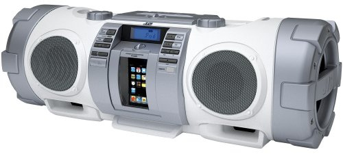 JVC RV NB 51 Stereo Radio-Rekorder (CD-/MP3-Player, UKW-Tuner, 40 Watt, Apple iPod-Dock, USB 2.0) wei