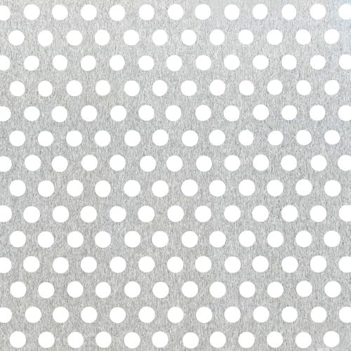 Alberts 464257 Chapa perforada, Perforación circular, Aluminio, natural, 300 x 1000 x 0,8 mm