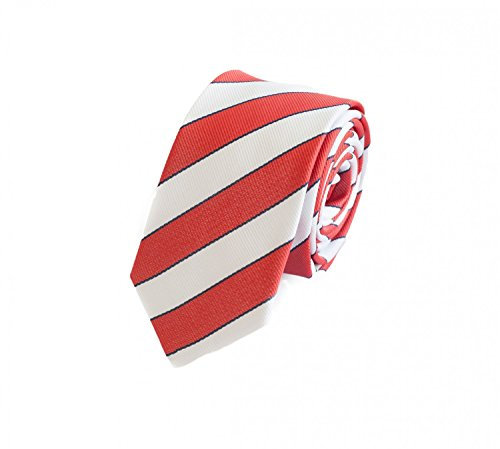 Fabio Farini - Elegante Herren Krawatten gestreift 6cm/8cm Breite - Männer Schlips als Geschenk oder Anlässe rot weiß signalrot schwarz 8cm