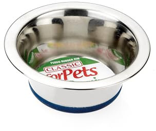 Classic Pet Products Non-Slip Stainless Steel Dish (400 ml - 135 mm, 5.25 inch Diameter Dog Bowl)
