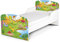 Leomark Funktionsbett aus Holz - Dinosaurier - Kinderbett mit Matratze, Holzbett mit Seitenschutz Lattenrost, Komplett Set für Kinder, Liegefläche 70/140 cm, UV-Druck