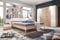 Schlafzimmer Mit Bett 180 X 200 Cm Edelbuche/ Pearlglanz Softwhite