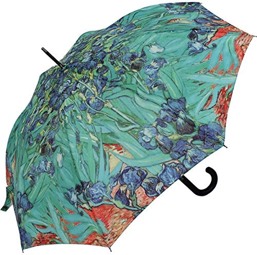 Motivschirme Stockschirm Automatik Vincent Van Gogh Iris mit UV-Protection, Mehrfarbig