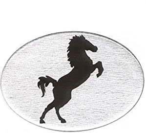 Knockout 409.2 Abdeckung für Anhängerkupplung, Motiv Springendes Pferd, Schwarz auf Weiß