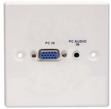 LINDY 60211 AV VGA & Stereo Wandanschlussplatte Metall Weiß
