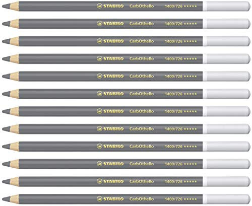 STABILO - Pastellkreidestift - CarbOthello - 12er Pack - kaltgrau 4k