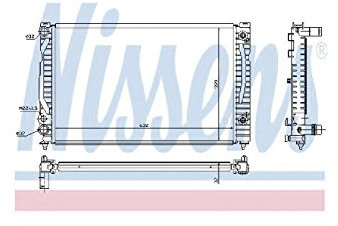 NISSENS Kühler Motorkühlung Kühler Wasserkühler Motorkühler Netzbreite 398mm Netzlänge 635mm Netztiefe 34mm 60494