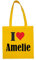 Reifen-Markt Tasche I Love Amelie Größe 38x42 Farbe Gelb Druck Schwarz