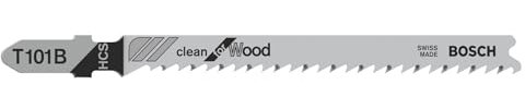 Bosch Accessories Professional 3 x Lames de scie sauteuse T 101 B Clean for Wood (pour Bois tendre, coupe droite, Accessoire Scie sauteuse) Multicolore 3 - 30 mm