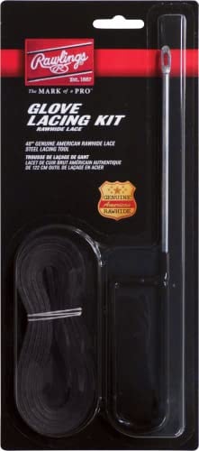 Rawlings | Glove Lacing Kit | Baseball/Softball | 5 Needle & 48 Rawhide Lace | Black
