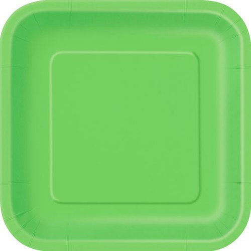 Unique Lime Green Square Paper Plates