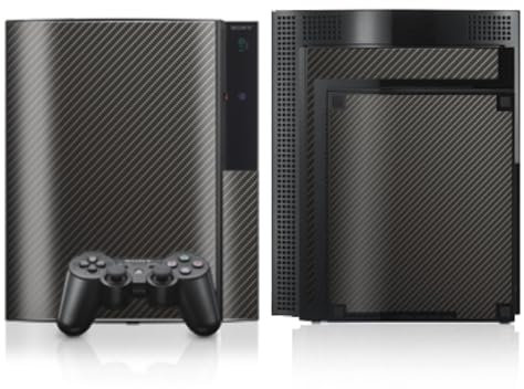 DeinDesign Skin kompatibel mit Sony Playstation 3 Folie Sticker Metallic Look Muster Carbon