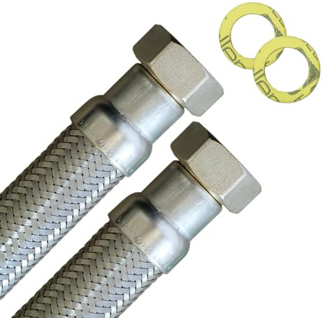 H2O-Flex® Flexschlauch 1ÜM x 1ÜM, hoch flexibler Panzerschlauch DN 25 mit Trinkwasserzulassung