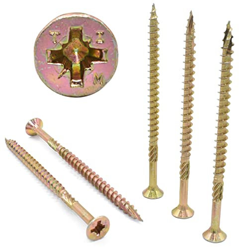 50, 5.0 mm x 60 mm, (10 g), Premium filetage à bois, Vis Pozidriv CSK, Timberfix 360, or