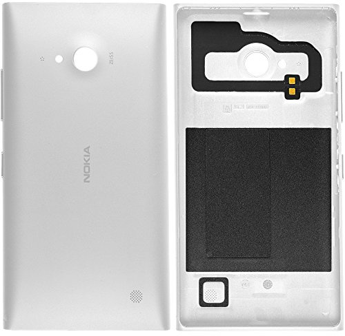 Original Nokia Akkudeckel White/weiß für Nokia Lumia 730 - OHNE NFC (Akkufachdeckel, Batterieabdeckung, Rückseite, Back-Cover) - 02507Z7