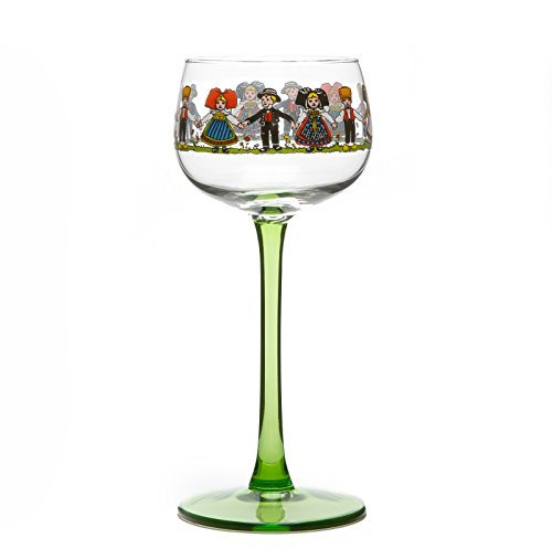 Collection HANSI - 6 Verres à Vin d'Alsace décor couleur d'après Hansi