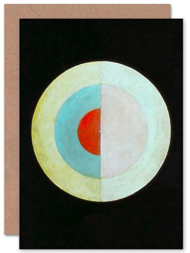 Wee Blue Coo GREETINGS CARD PAINTING ABSTRACT HILMA AF KLINT 1915 THE SWAN NO 16