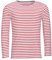 SOLS Herren Marine T-Shirt, gestreift, langärmlig (L) (Weiß/Rot)