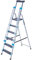 TB Davies 1203-006 Trade Premier XL Step Ladders, 6 Tread, Platform Height 1.3m, Aluminium, Twin Handrails, 10kg Tool Tray, 150kg Work Load, EN131