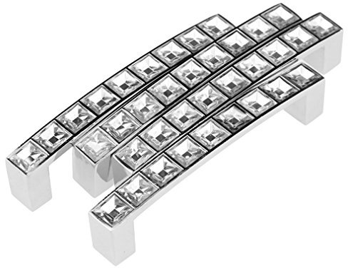 4x Crystal Cabinet Pull Handle Bar Drawer Cabinet Door Handle 96mm