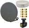 Premium X Satelliten-Komplettanlage 80cm Satellitenschüssel Anthrazit SAT Quad LNB 50m Kabel 8X F-Stecker für 4 Teilnehmer