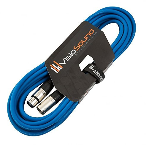 Male to Female XLR Mic Lead/Balanced Microphone/Mic Patch Cable / 7 Colours 6m Blue